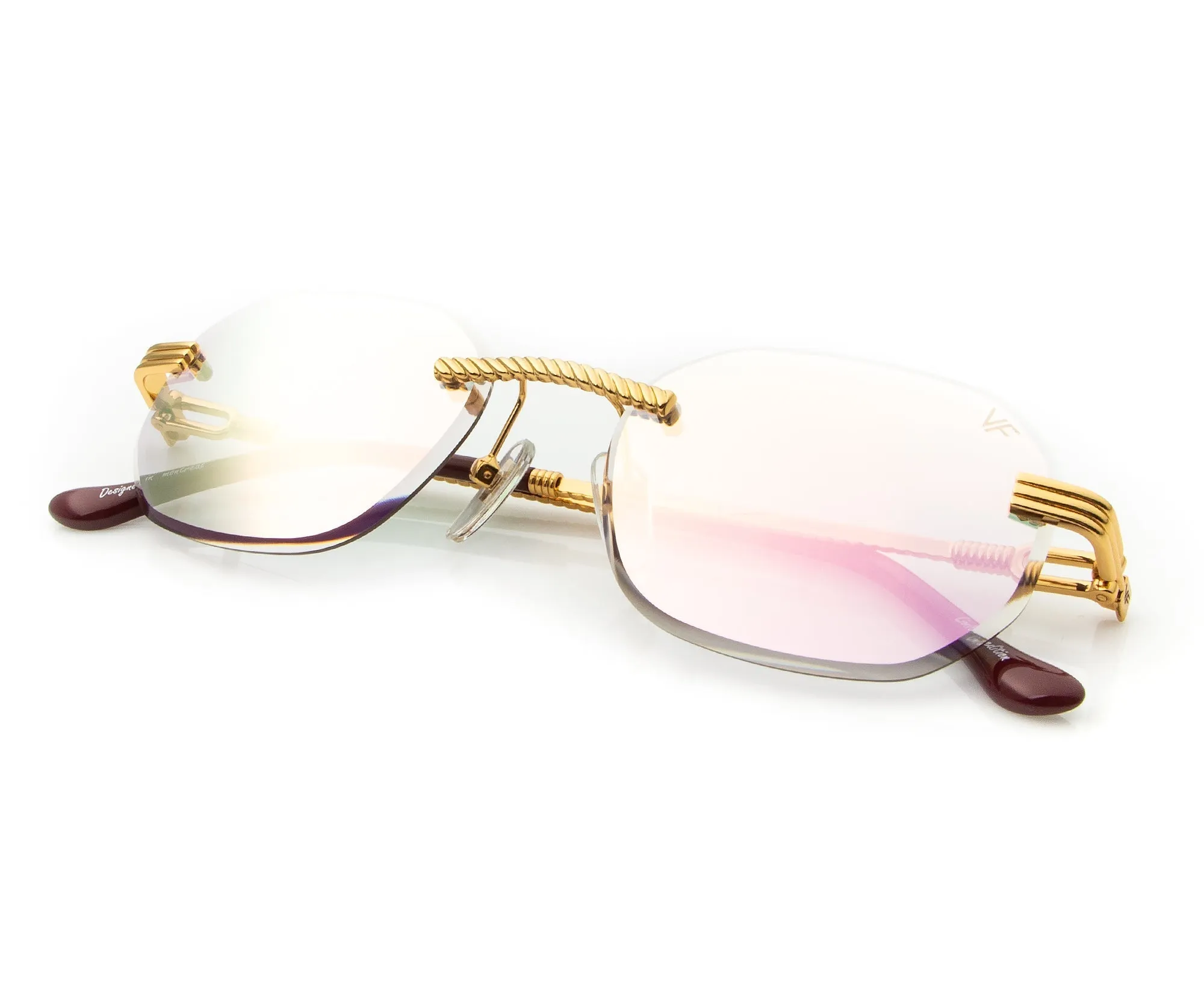 Hustler Rimless Drill Mount 24KT Gold