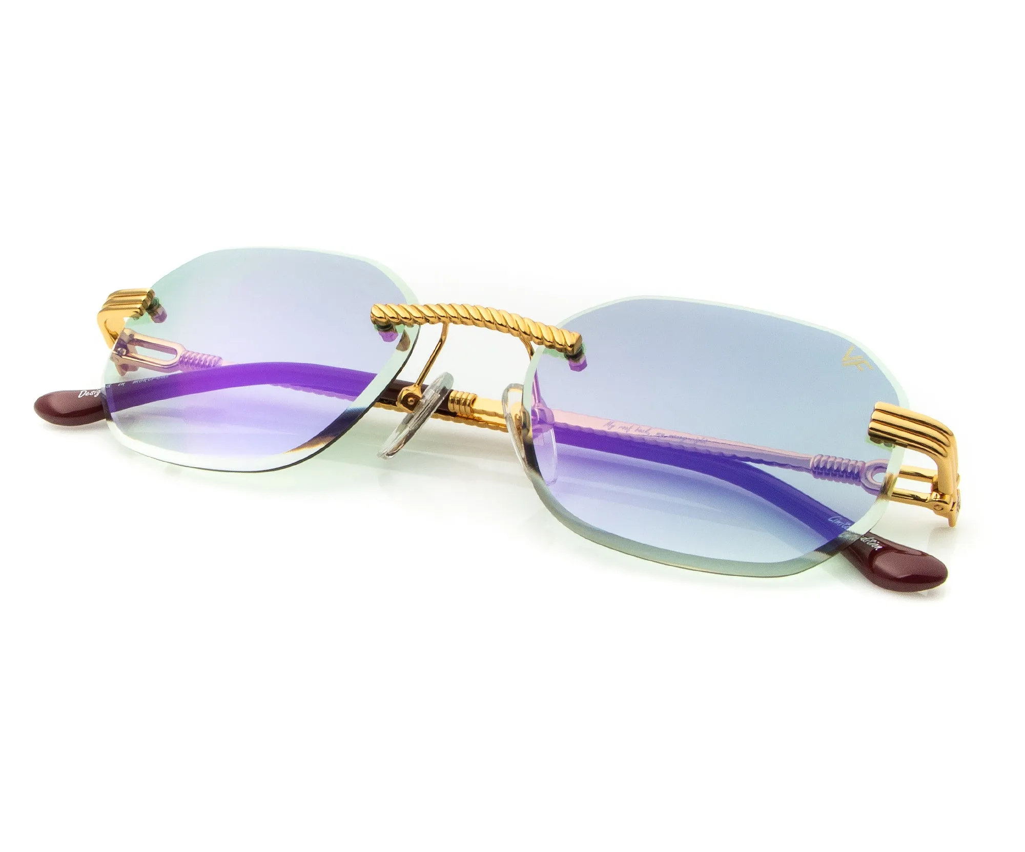 Hustler Rimless Drill Mount 24KT Gold