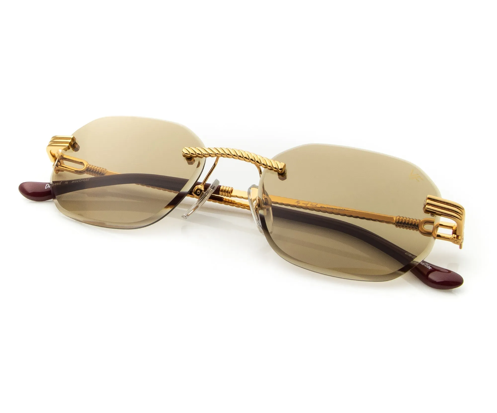 Hustler Rimless Drill Mount 24KT Gold