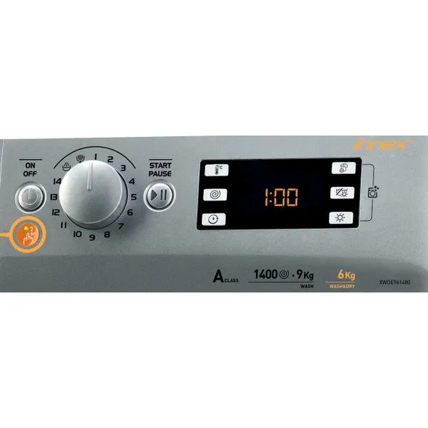 Indesit Washer 9KG & Dryer 6KG A   , 1400Rpm, Silver