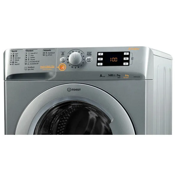 Indesit Washer 9KG & Dryer 6KG A   , 1400Rpm, Silver