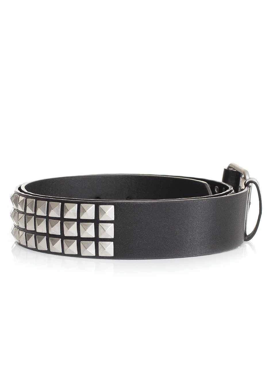 Ironnail - Three Rows Of Rivets Black/Silver - Belt