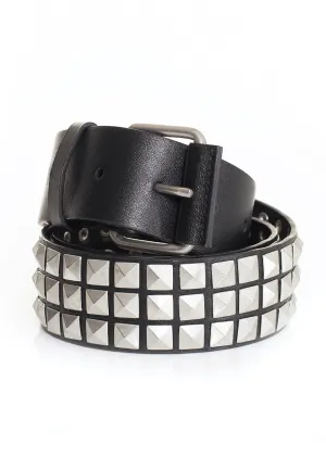 Ironnail - Three Rows Of Rivets Black/Silver - Belt