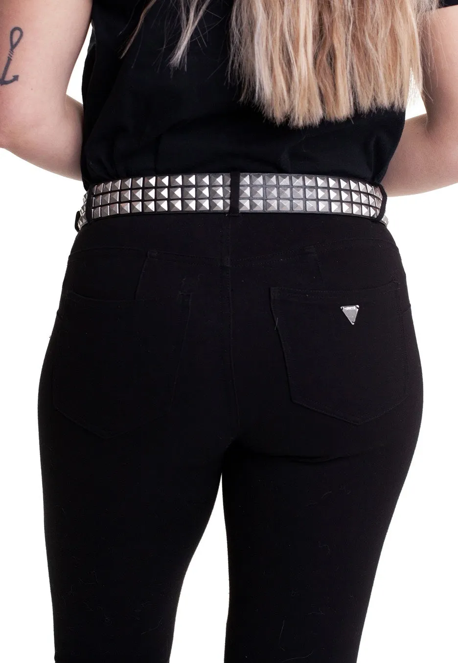 Ironnail - Three Rows Of Rivets Black/Silver - Belt