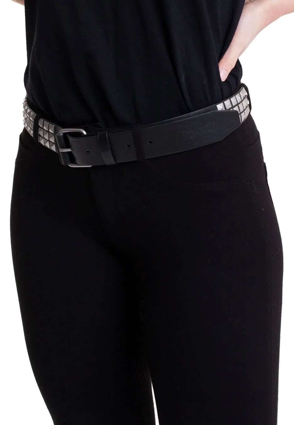 Ironnail - Three Rows Of Rivets Black/Silver - Belt