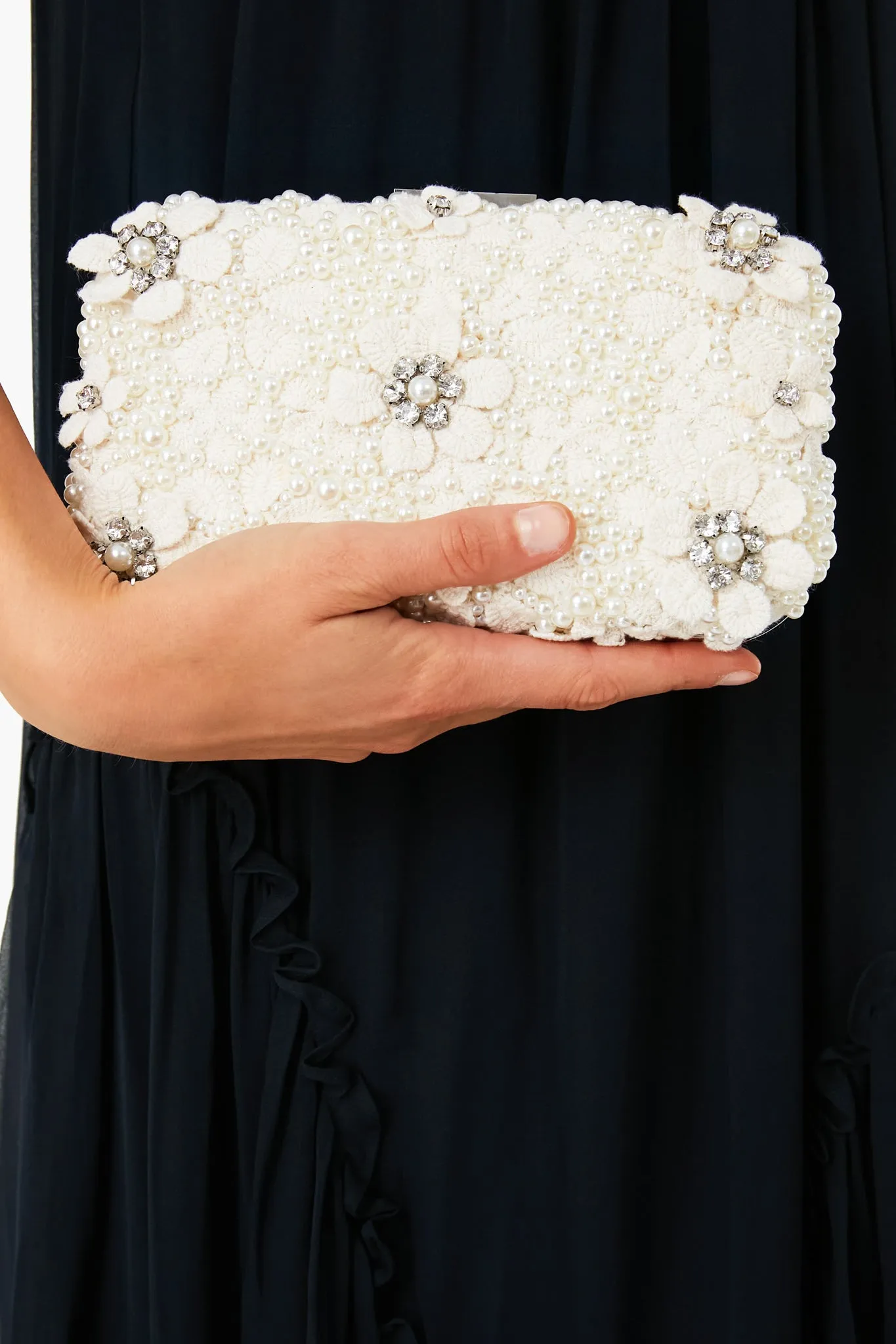 Ivory Beth Encrusted Clutch