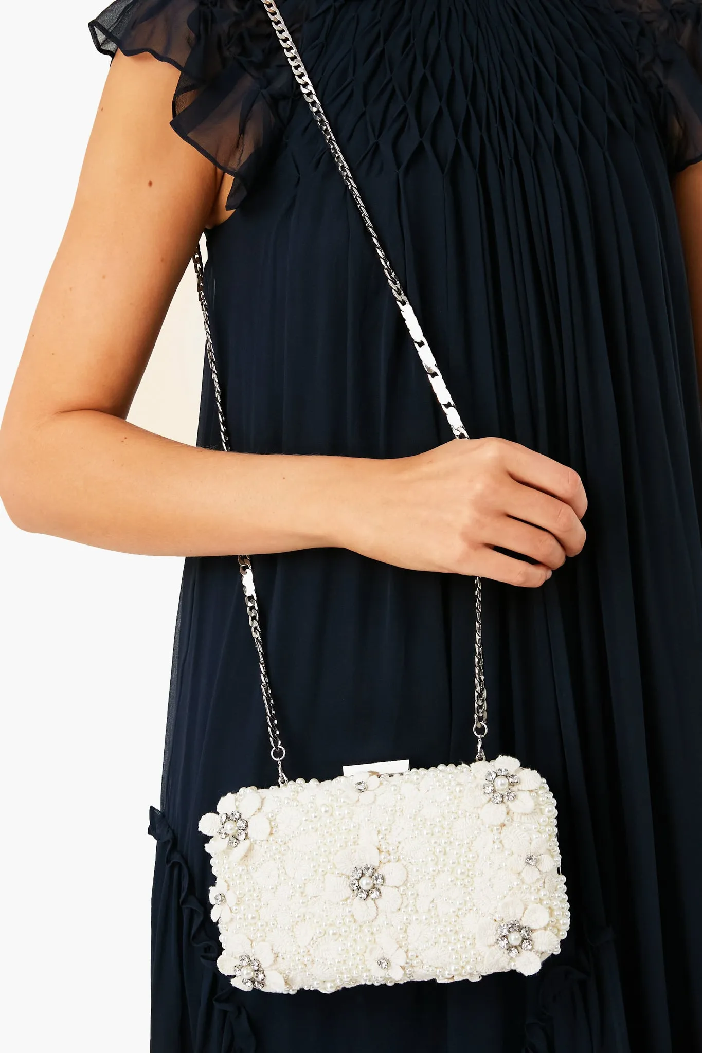 Ivory Beth Encrusted Clutch