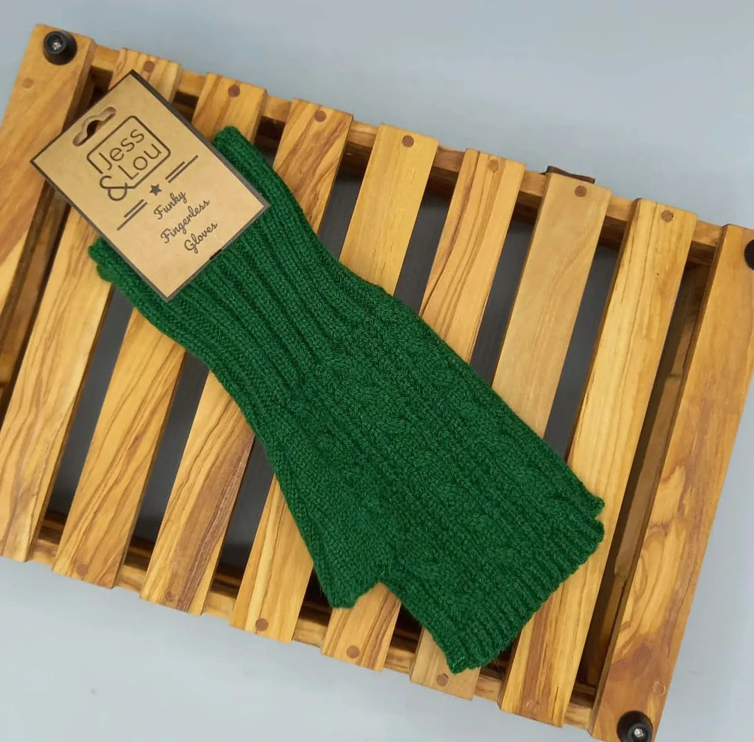 Jess & Lou Cosy Cable Knit Fingerless Gloves