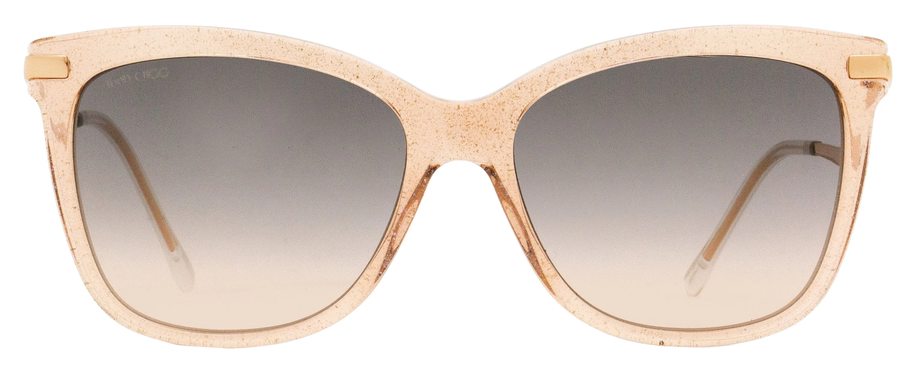 Jimmy Choo Women's Rectangular Sunglasses Steff/S SQGFF Beige Glitter/Gold 55mm