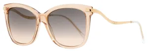 Jimmy Choo Women's Rectangular Sunglasses Steff/S SQGFF Beige Glitter/Gold 55mm