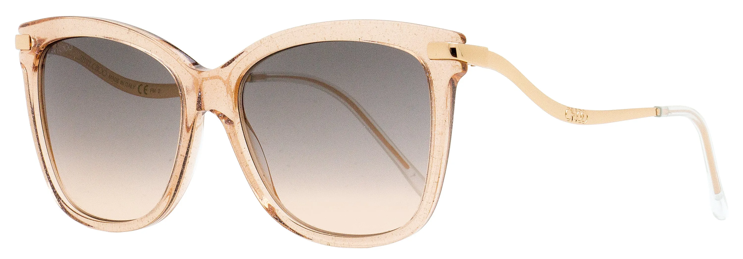 Jimmy Choo Women's Rectangular Sunglasses Steff/S SQGFF Beige Glitter/Gold 55mm