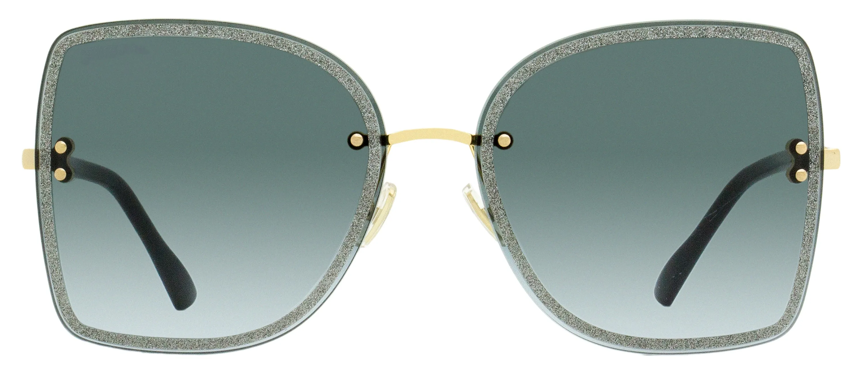 Jimmy Choo Women's Square Sunglasses Leti 2M29O Black/Gold 62mm