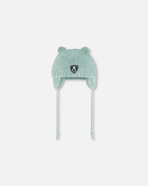 Knit Hat With Ears Green
