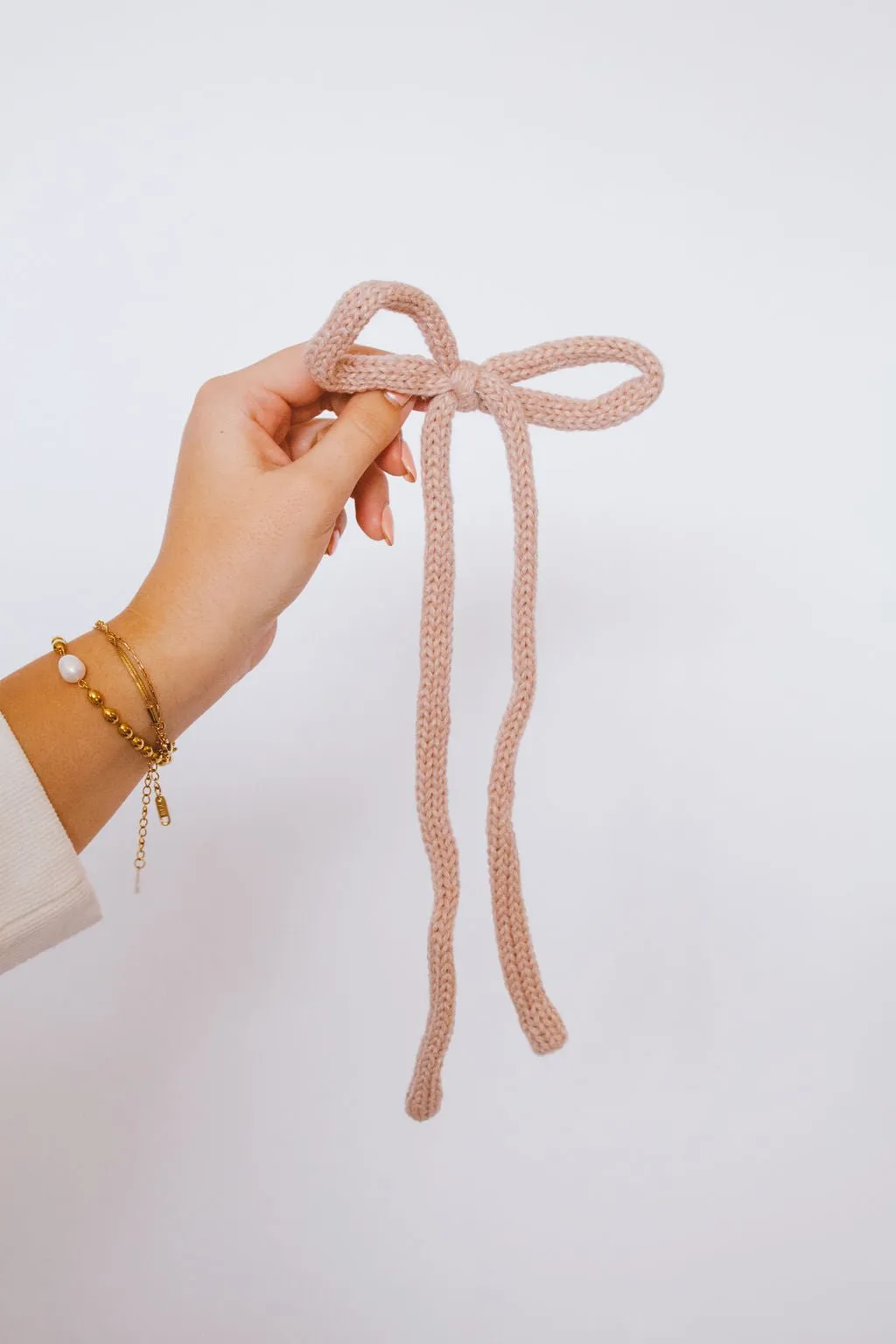 Knit Long Bow Clip Andi