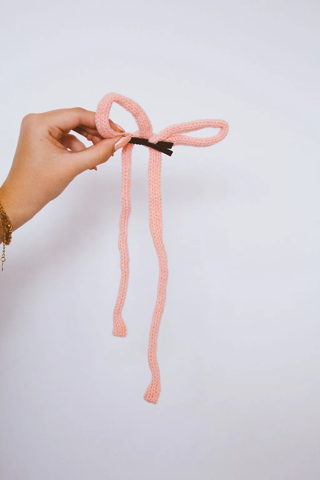 Knit Long Bow Clip Andi