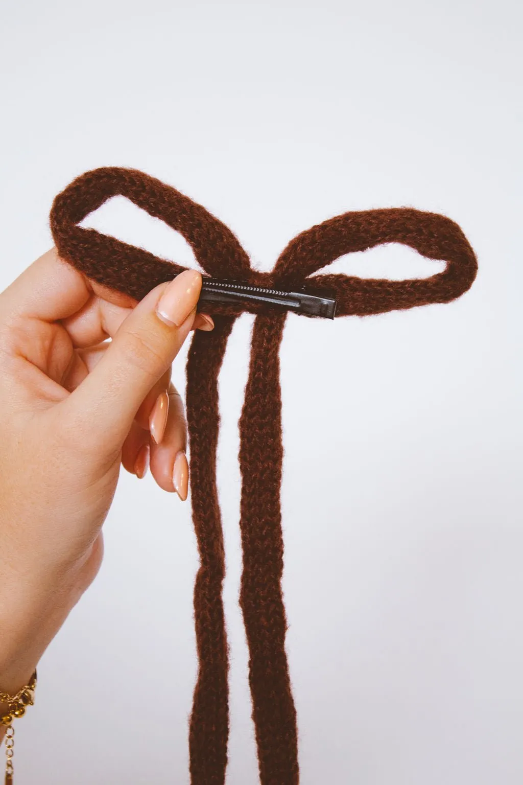 Knit Long Bow Clip Andi