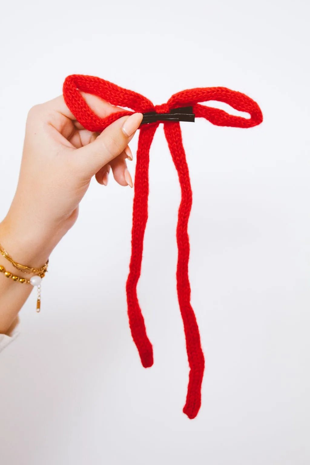 Knit Long Bow Clip Andi