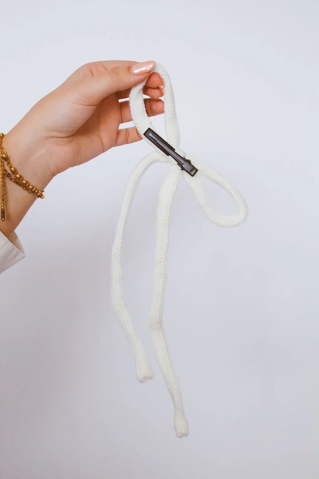 Knit Long Bow Clip Andi