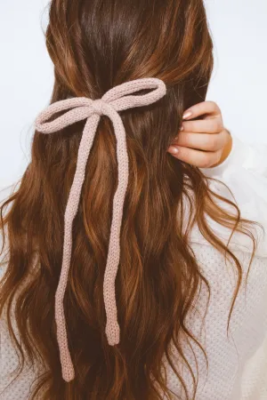 Knit Long Bow Clip Andi