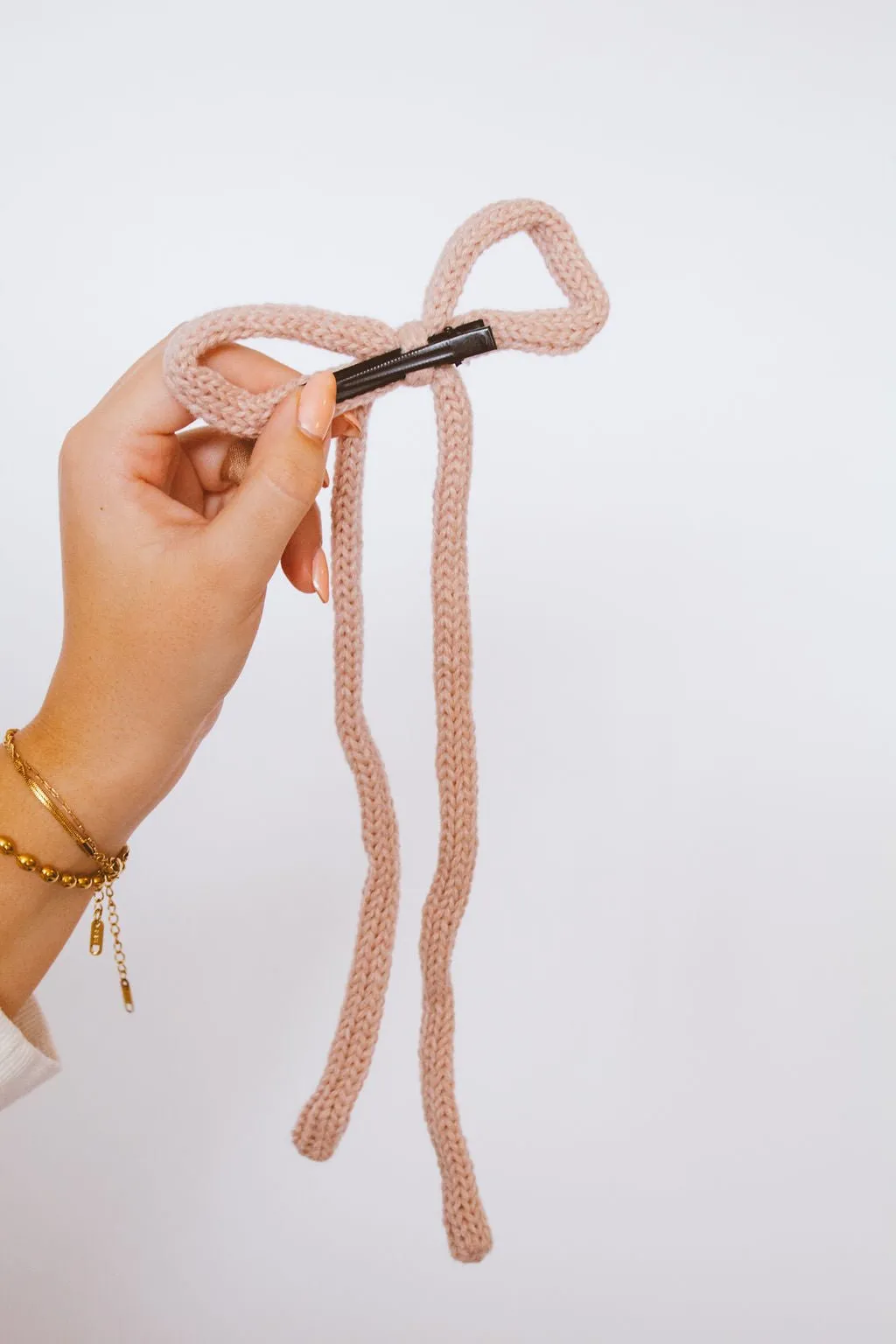 Knit Long Bow Clip Andi