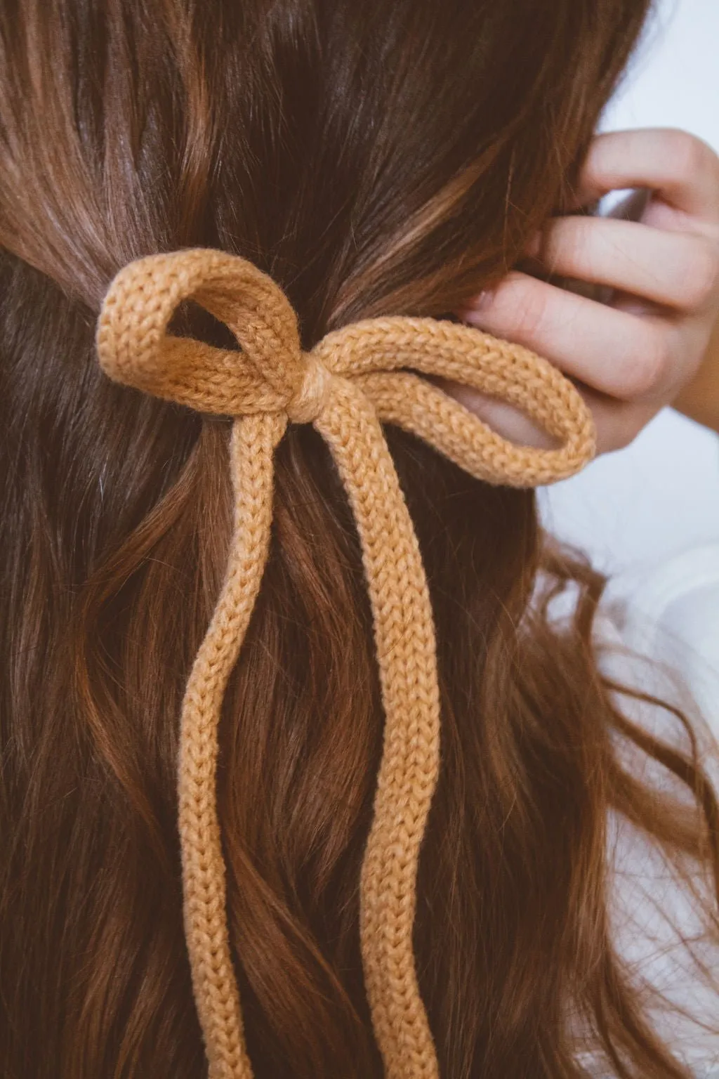 Knit Long Bow Clip Andi