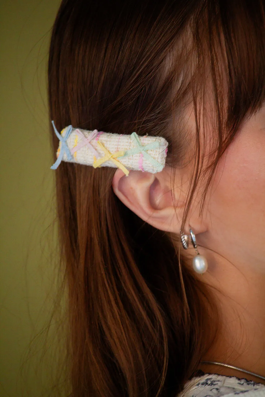Knit Rainbow Bows Snap Clip Andi