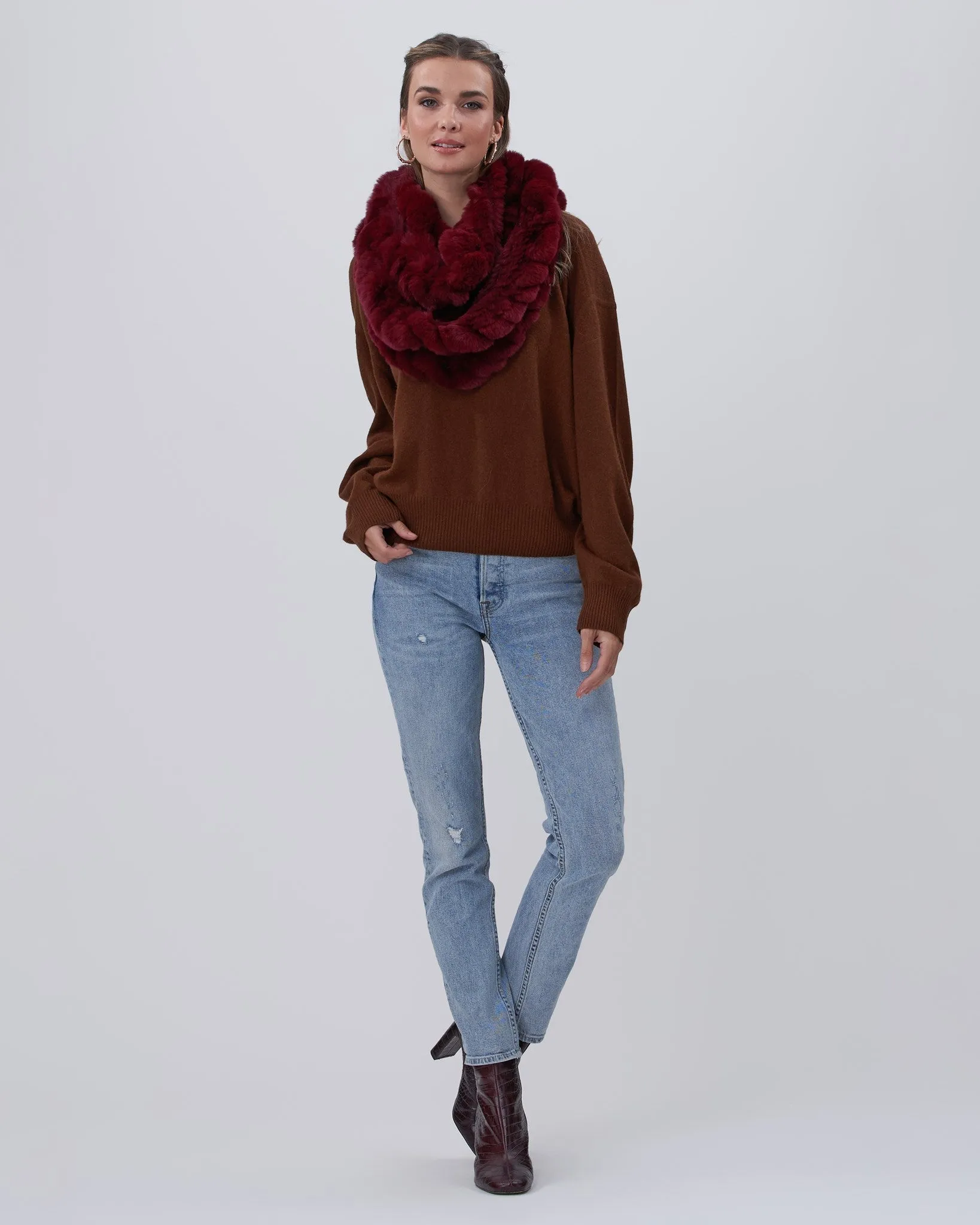 Knit Rex Rabbit Infinity Scarf