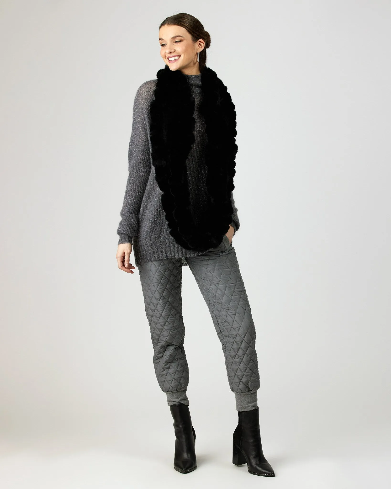 Knit Rex Rabbit Infinity Scarf