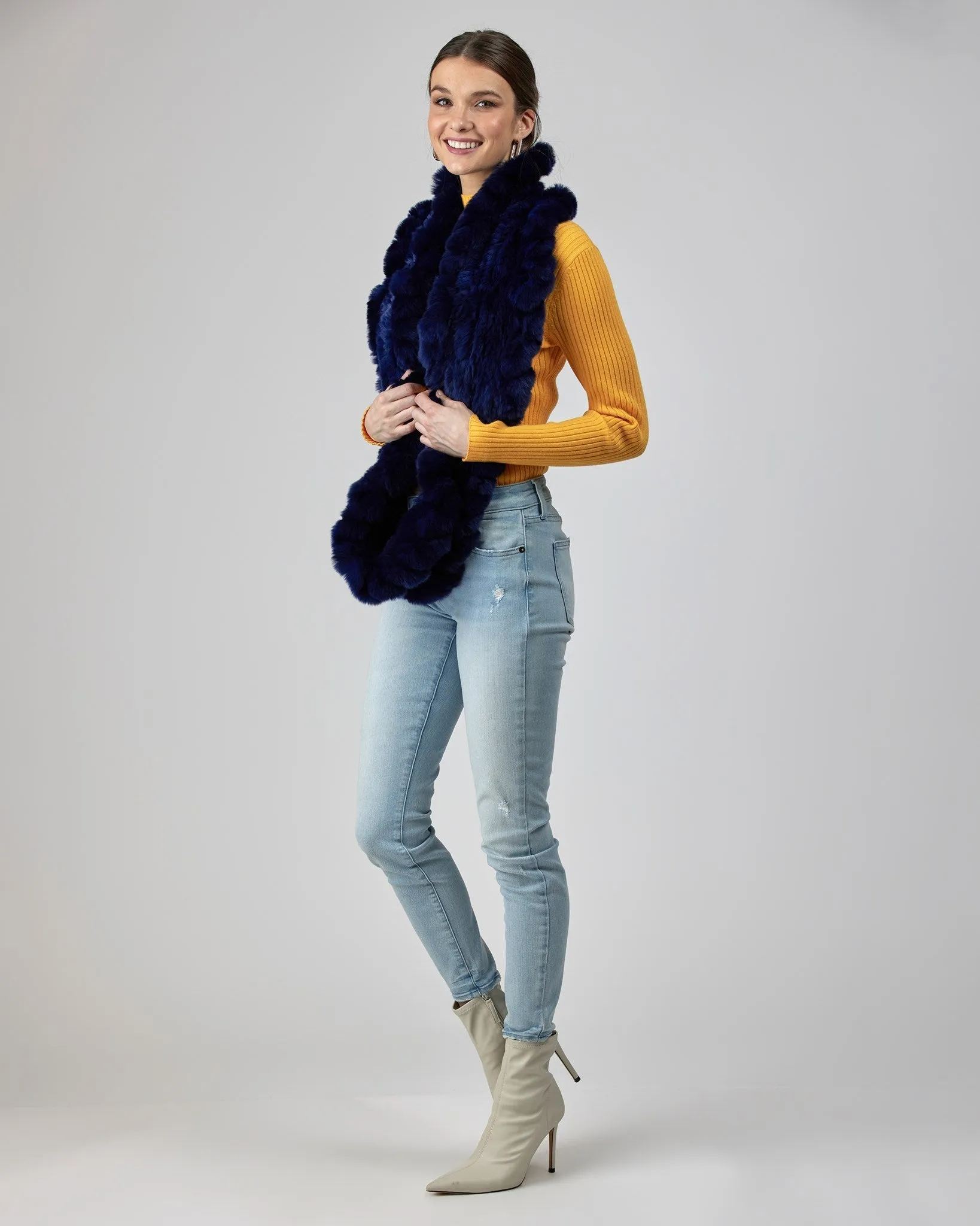 Knit Rex Rabbit Infinity Scarf