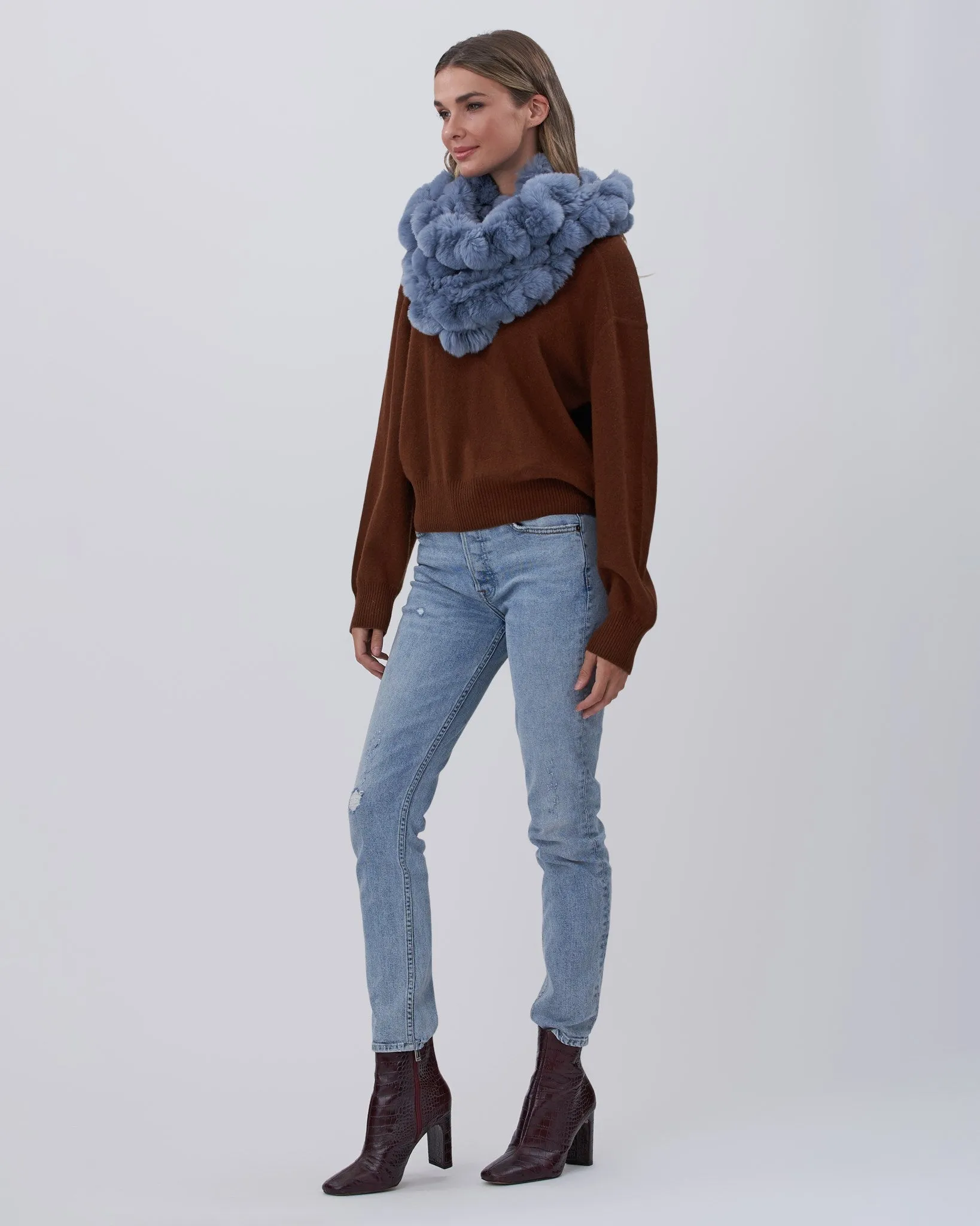 Knit Rex Rabbit Infinity Scarf