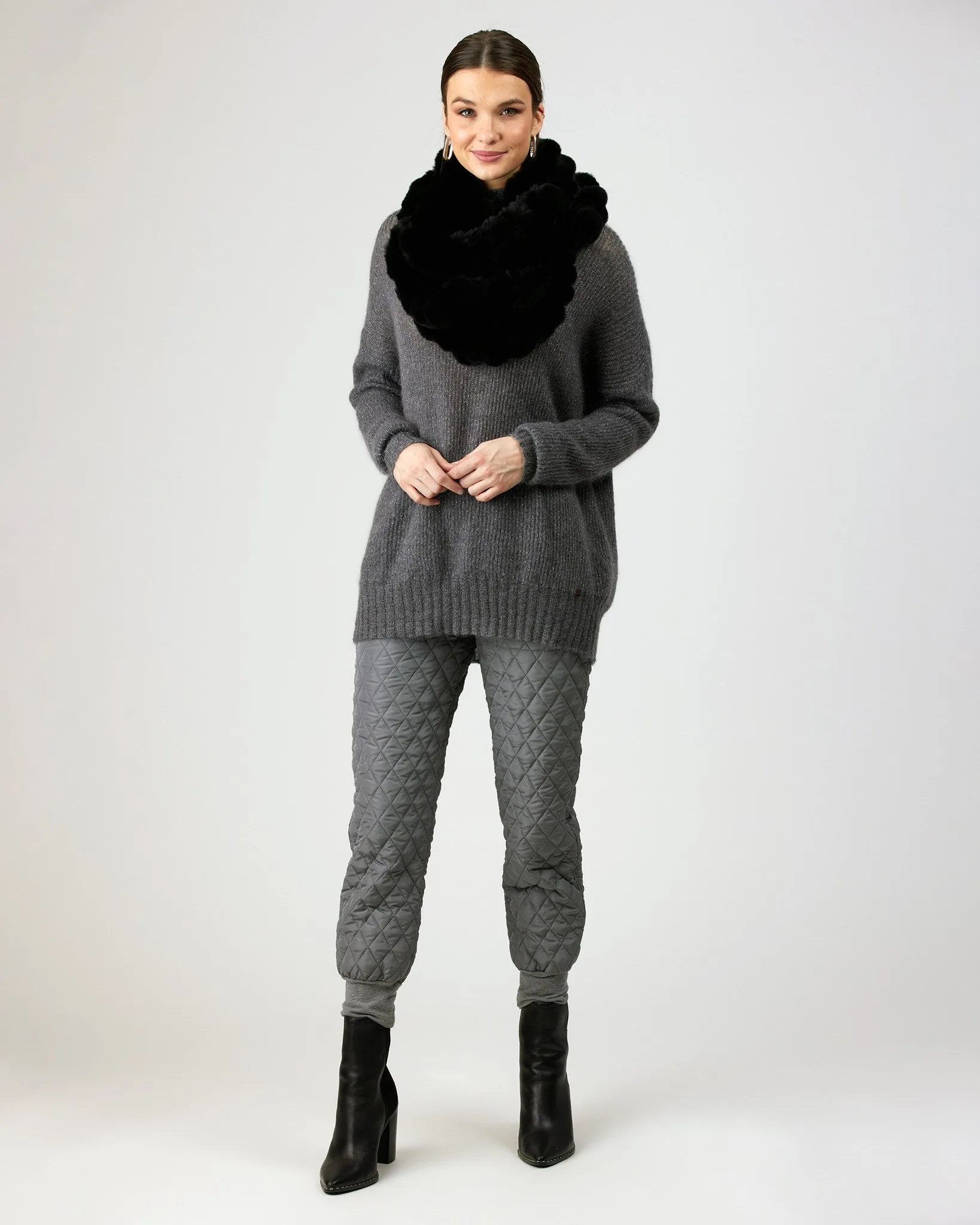 Knit Rex Rabbit Infinity Scarf