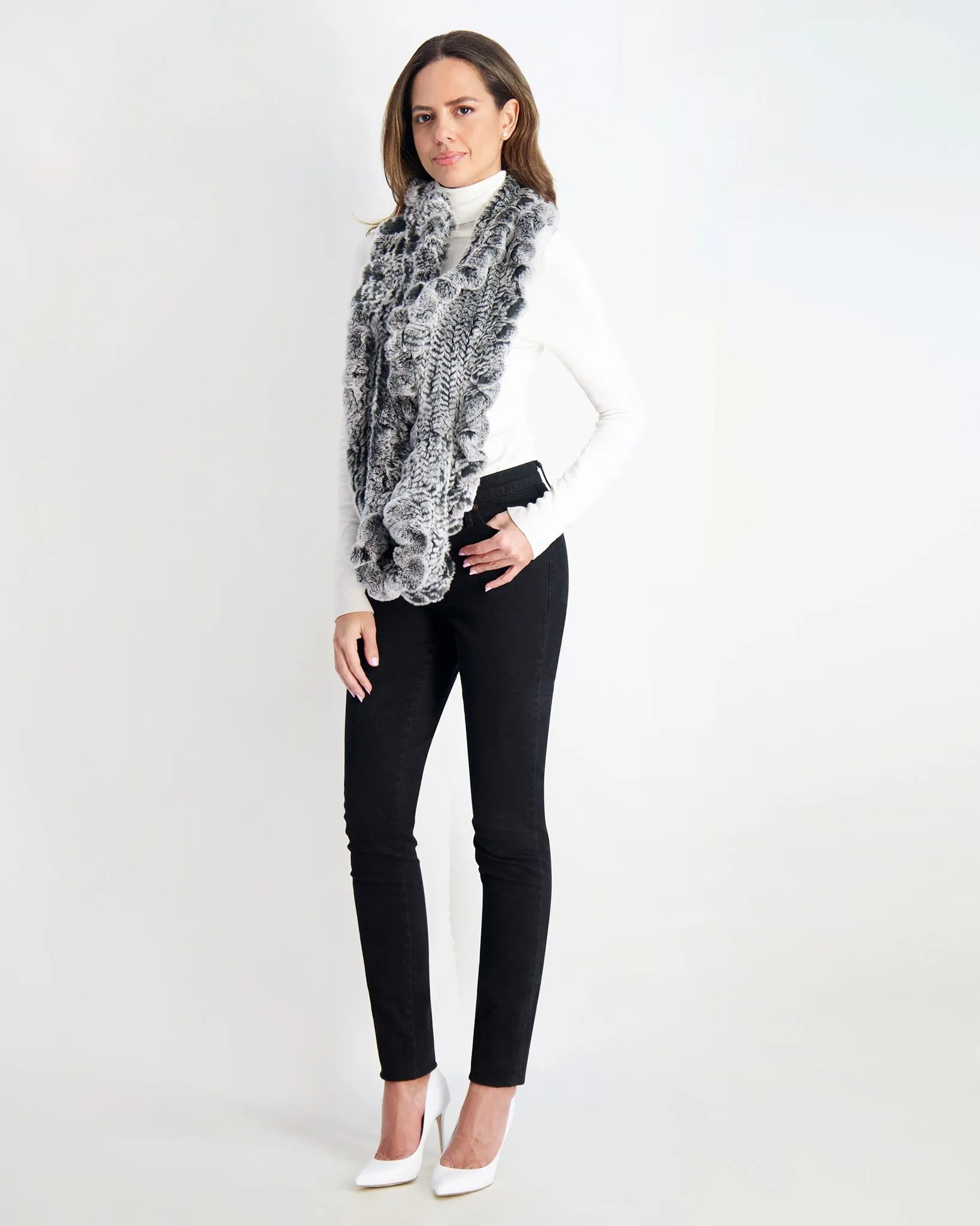 Knit Rex Rabbit Infinity Scarf