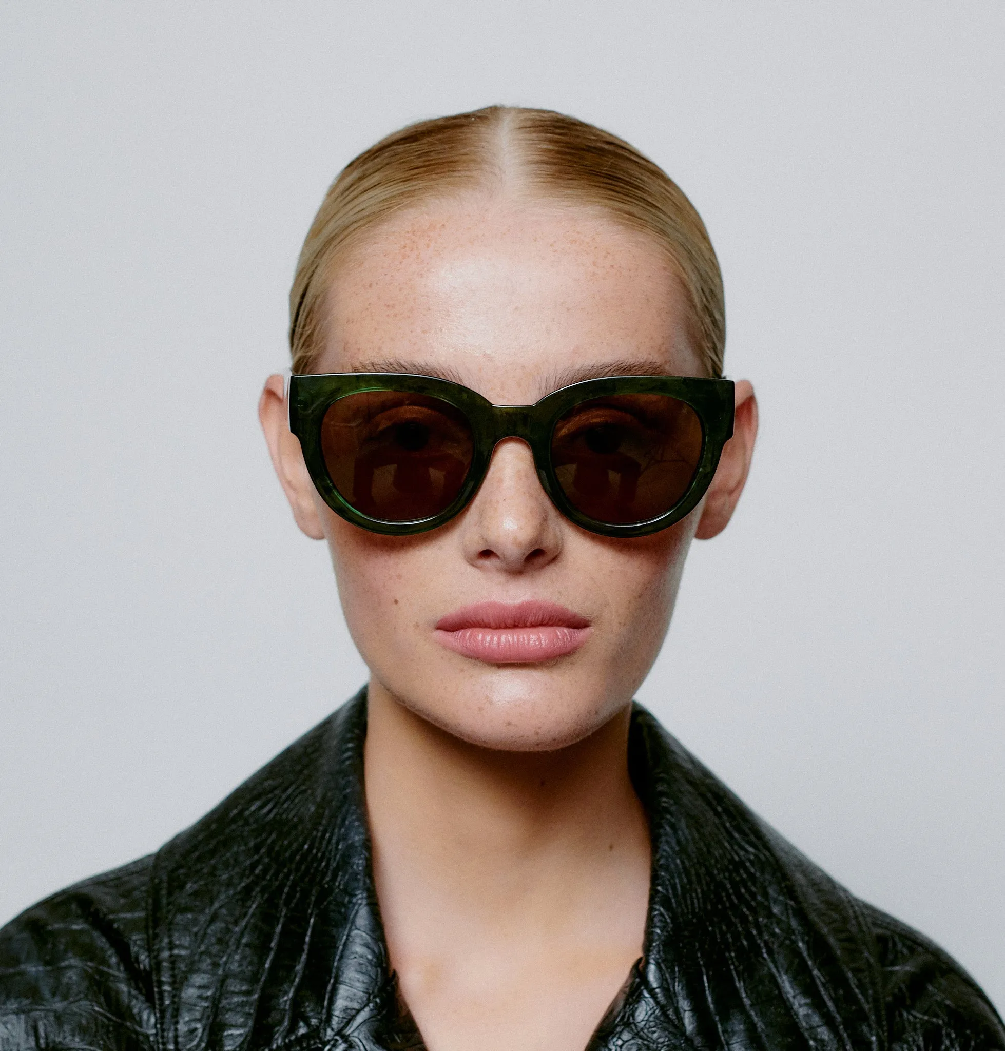 Lilly Sunglasses - Green Marble Transparent