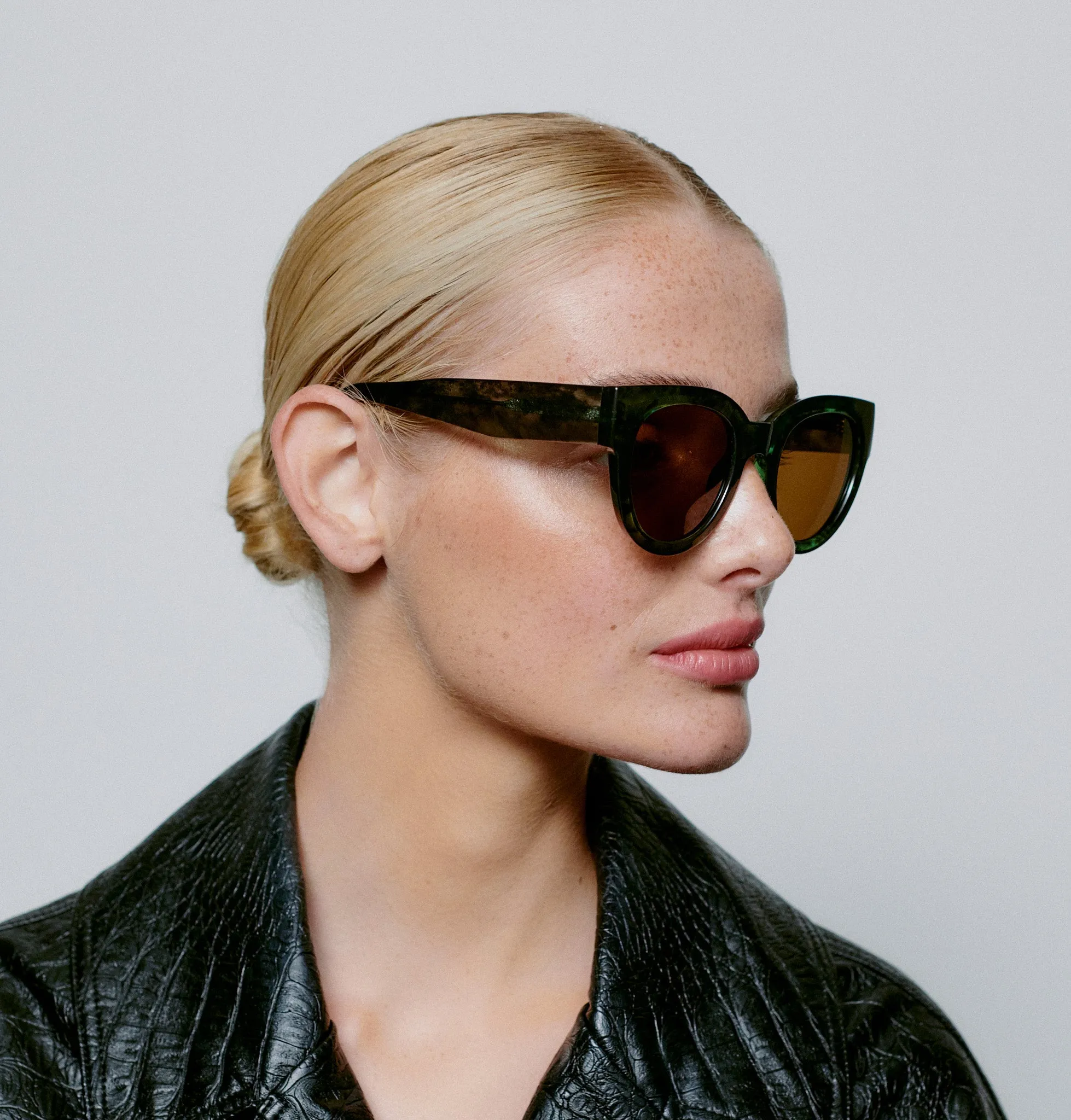 Lilly Sunglasses - Green Marble Transparent