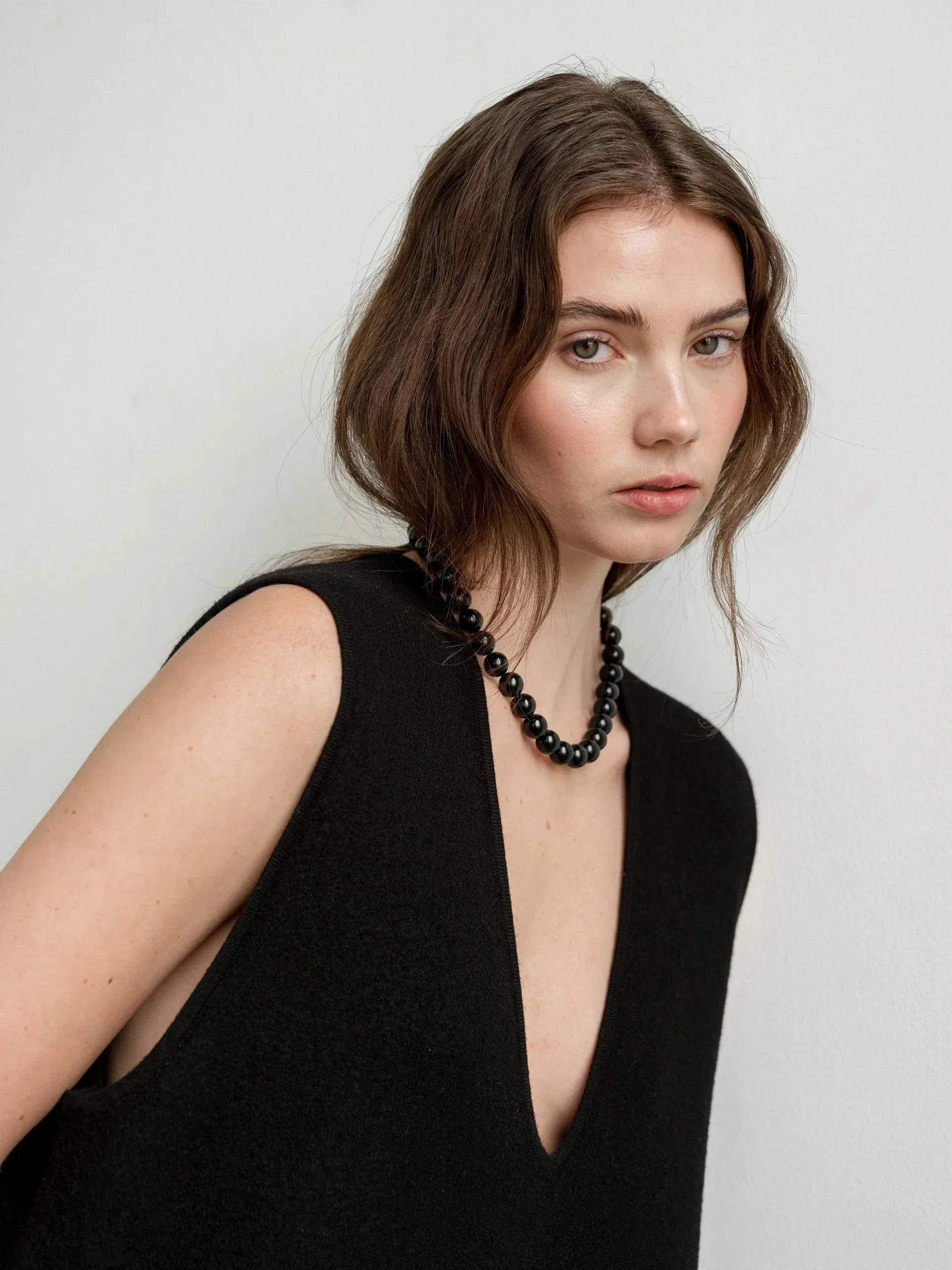 LISBETH JEWELRY - LARGE BOULE NECKLACE - BLACK TOURMALINE