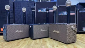 Meiqinuo Bluetooth Karaoke Speaker (With 2 Wireless Microphones)Battery:20000Mah
