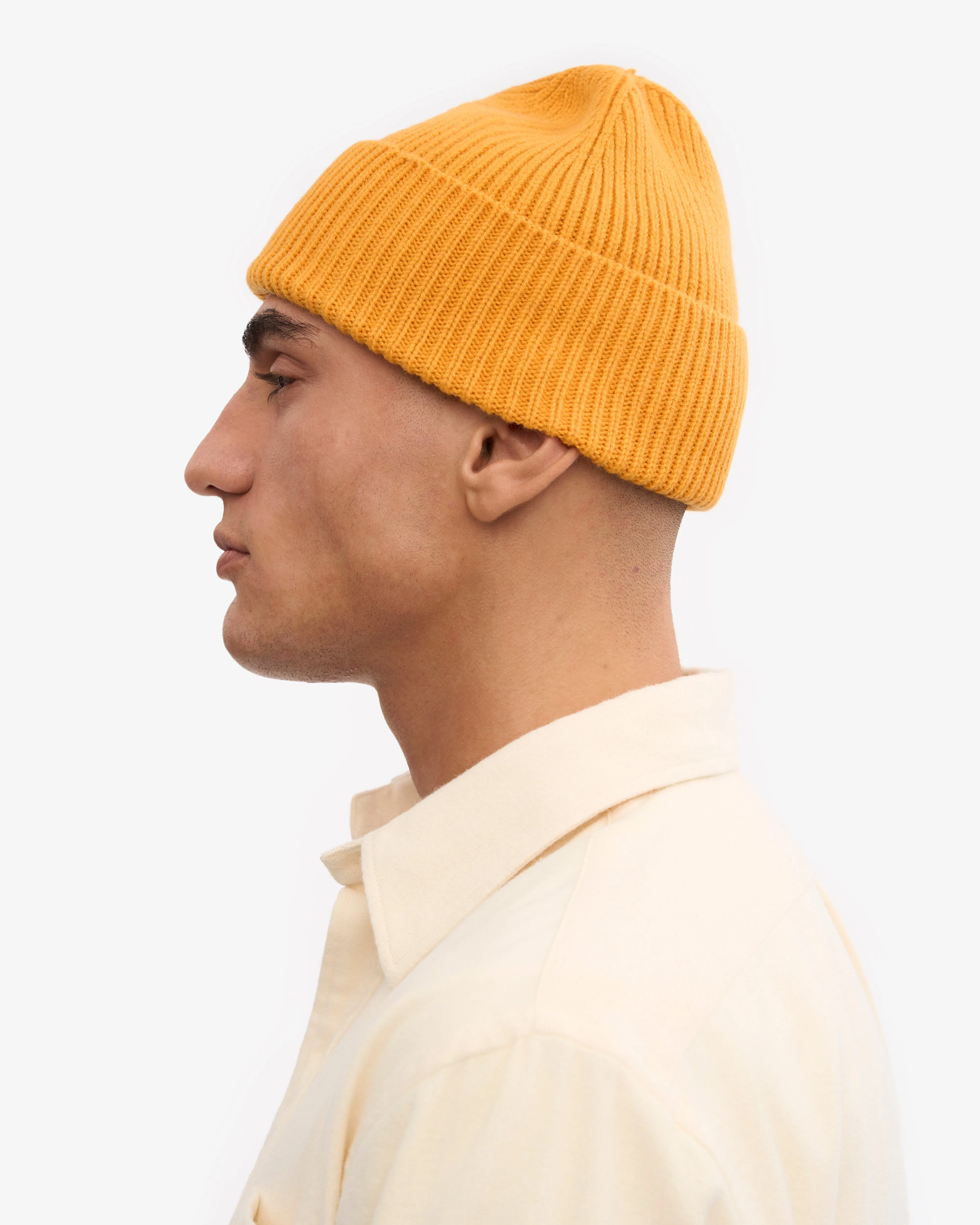 Merino Wool Beanie - Burned Yellow