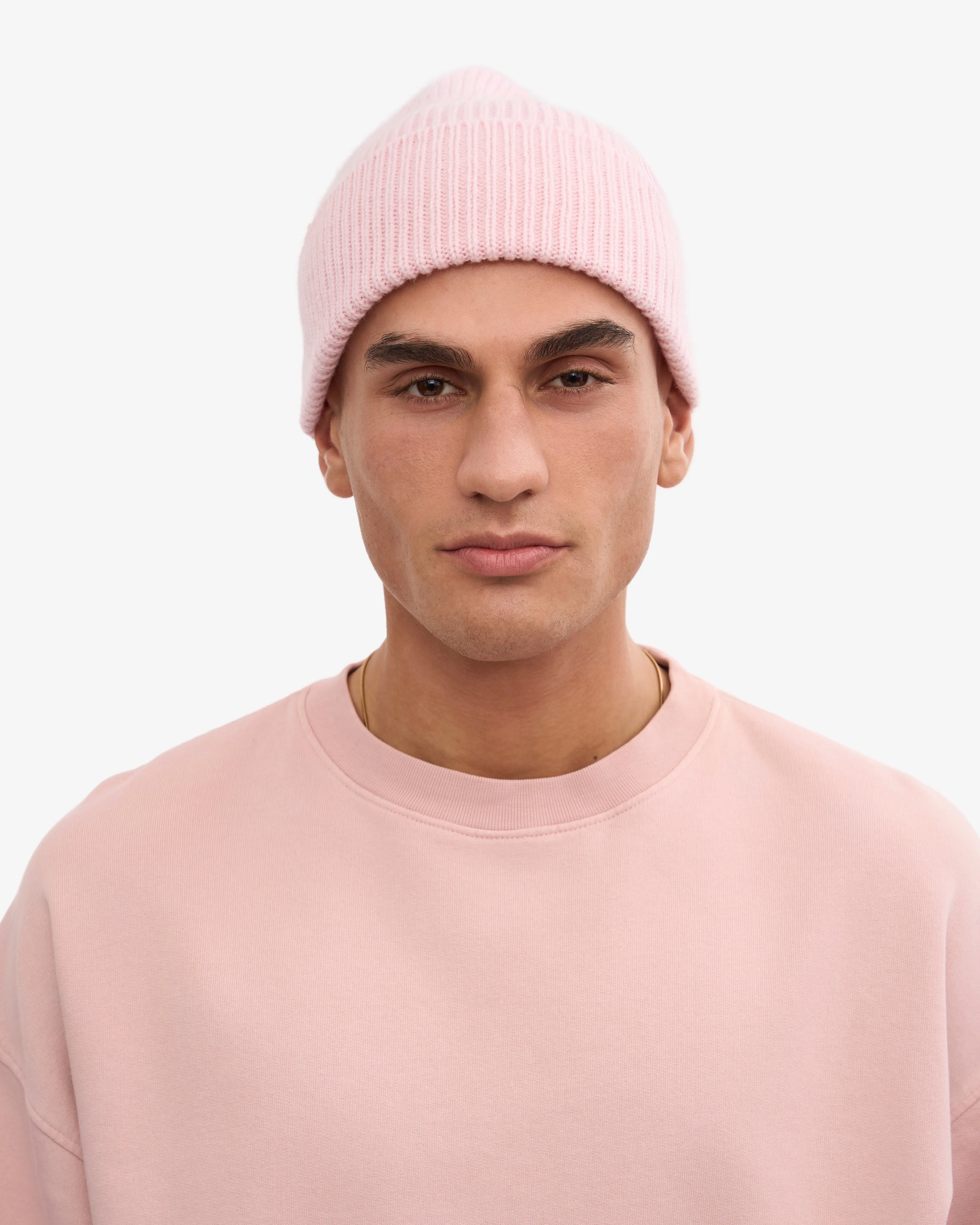 Merino Wool Beanie - Faded Pink