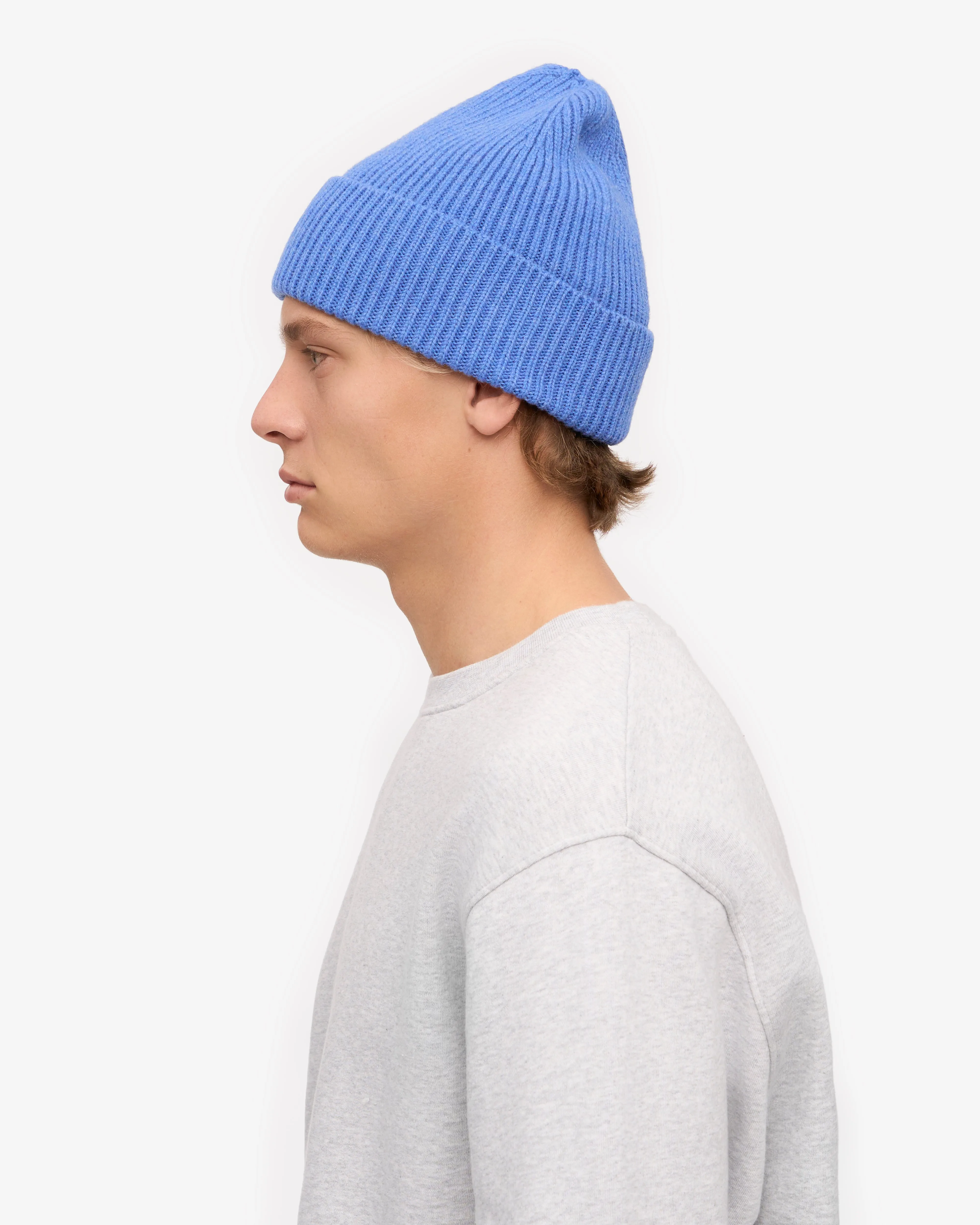 Merino Wool Beanie - Pacific Blue