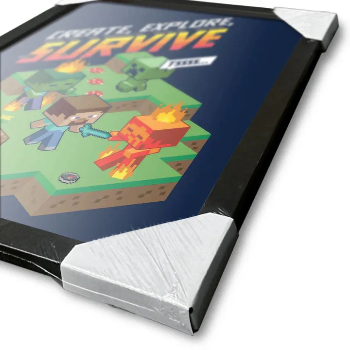 Minecraft (Create,Explore,Survive) Collector Print (Framed)