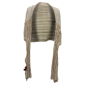 Missoni Striped Knit Shawl in Beige Wool