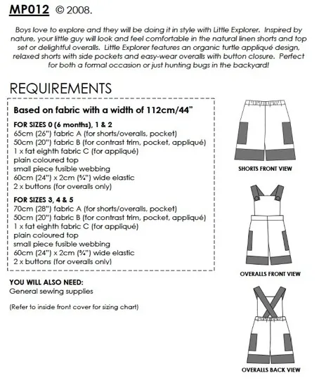 MP012 Little Explorer Pattern