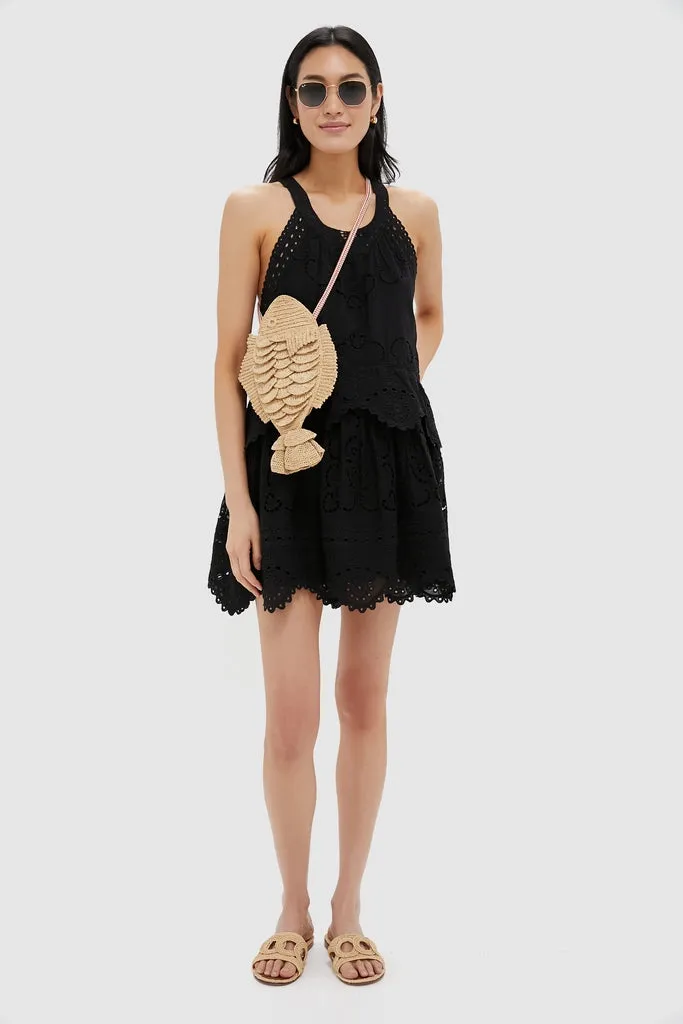 Natural Horizon Raffia Fish Crossbody