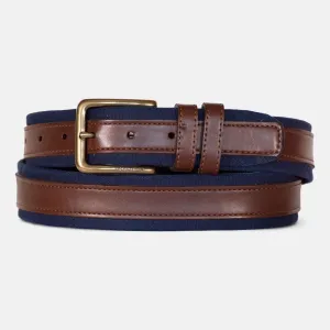 Nautica Mens Faux-Leather-Trimmed Belt