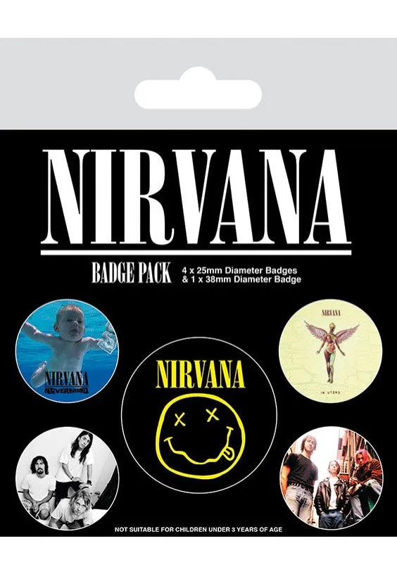 Nirvana - Iconic Pack Of 5 - Button Set