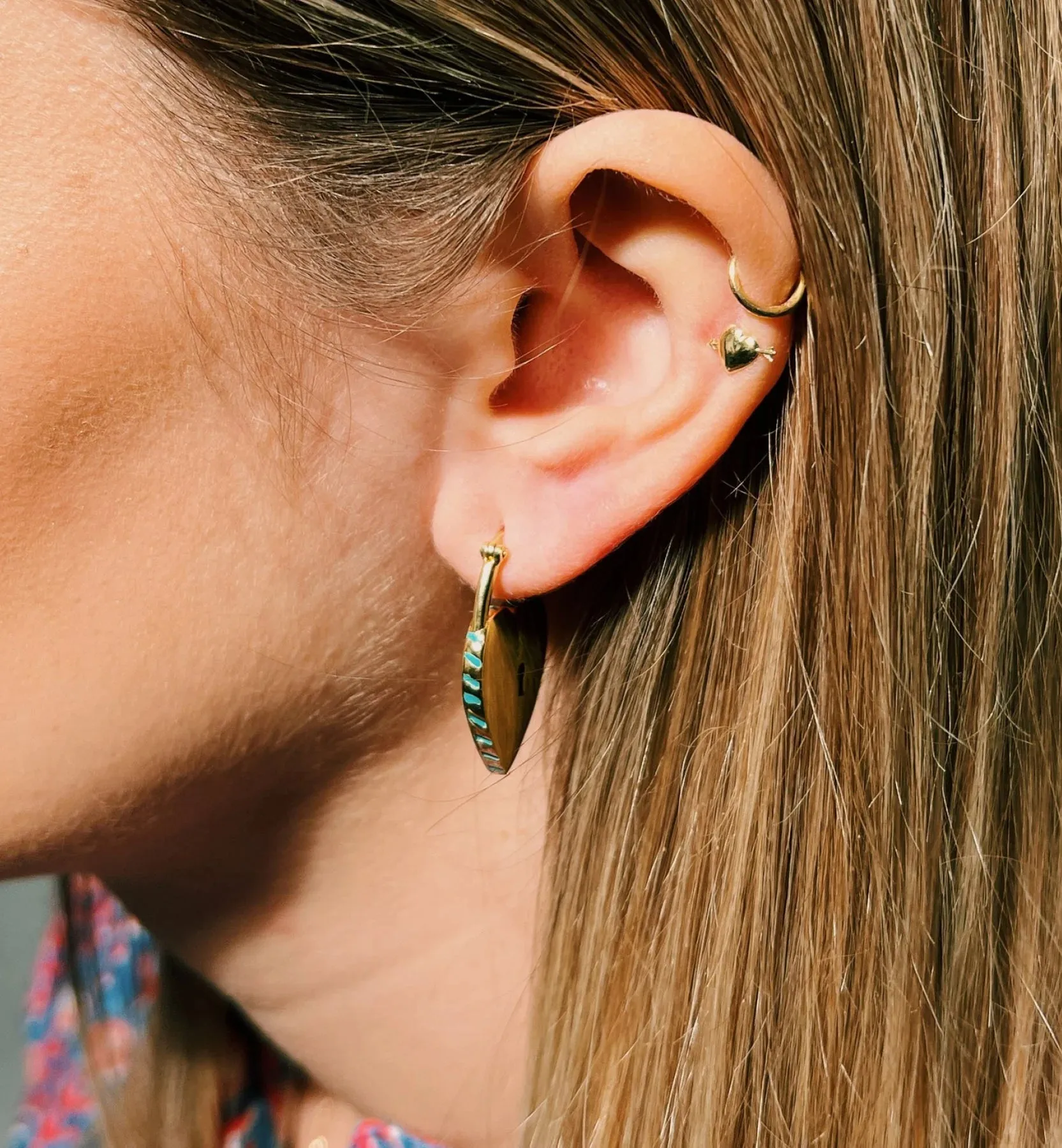 Padlock of Love Hoop Earrings - Gold