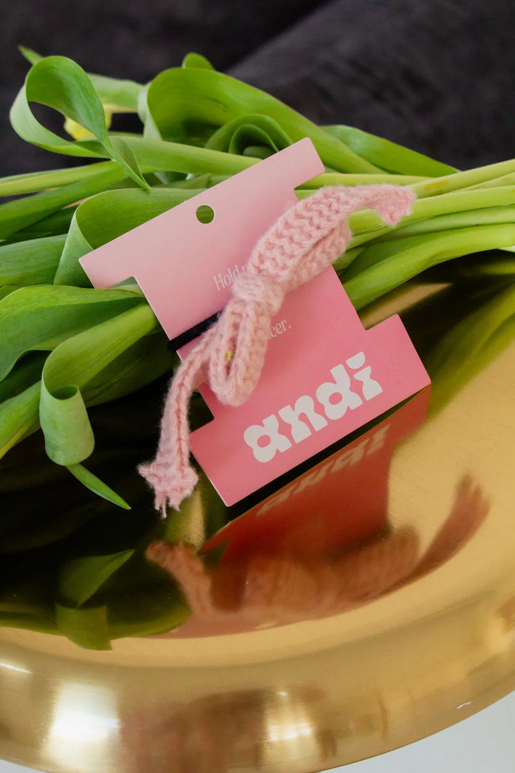 Pastel Knit Bow Ponytail Holder Andi