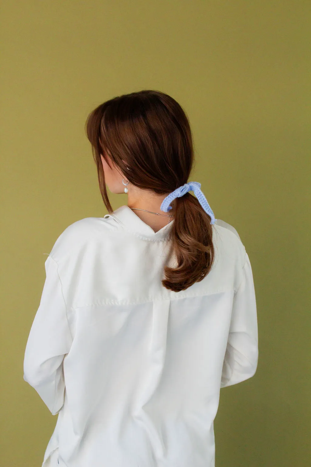 Pastel Knit Bow Ponytail Holder Andi