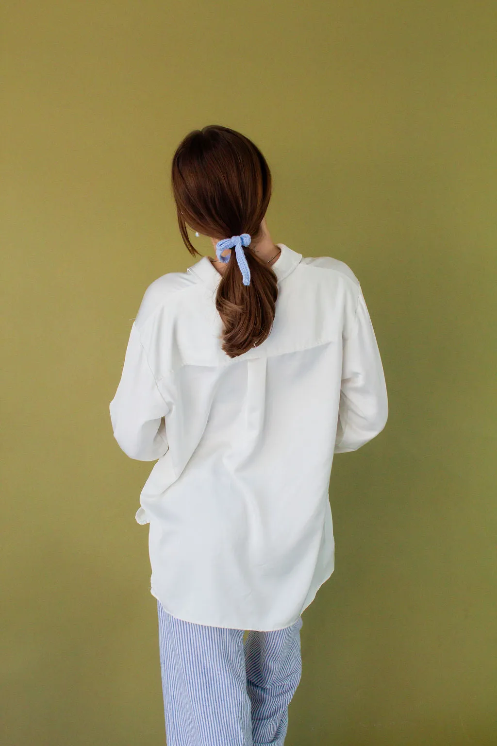 Pastel Knit Bow Ponytail Holder Andi