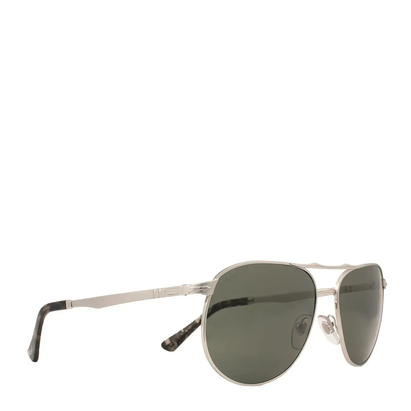Persol 0PO2455S 518/31 60 Sunglasses Silver / Green